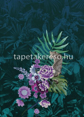 Behang Expresse Select D vlies anyagú kék, zöld, barna, lila, fekete színű állatos, növényes modern tapéta