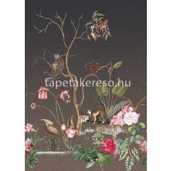   Behang Expresse Select D vlies anyagú barna, rózsaszín, zöld, piros, fekete színű növényes, madaras, állatos modern tapéta