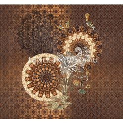   Behang Express Circle of Life vlies anyagú barna színű állatos, mandala romantikus tapéta