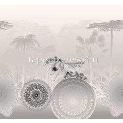   Behang Express Circle of Life vlies anyagú szürke, fehér, beige színű fás, madaras, mandala romantikus tapéta