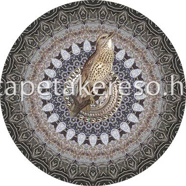 Behang Express Circle of Life vlies anyagú fekete, barna színű mandala, madaras romantikus tapéta