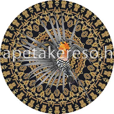 Behang Express Circle of Life vlies anyagú fekete, szürke, barna színű mandala, madaras romantikus tapéta