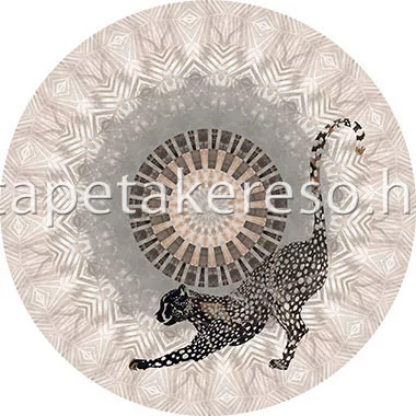 Behang Express Circle of Life vlies anyagú beige, szürke, fekete színű állatos, mandala romantikus tapéta