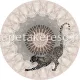 Behang Express Circle of Life vlies anyagú beige, szürke, fekete színű állatos, mandala romantikus tapéta