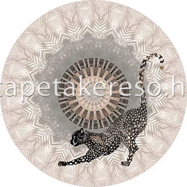 Behang Express Circle of Life vlies anyagú beige, szürke, fekete színű állatos, mandala romantikus tapéta