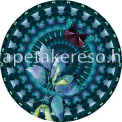   Behang Express Circle of Life vlies anyagú kék, zöld, türkiz színű leveles, mandala romantikus tapéta