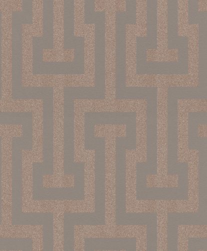 Rasch, vlies barna, bronz, csillámos színű, geometriai modern, sötét árnyalatú, tapéta