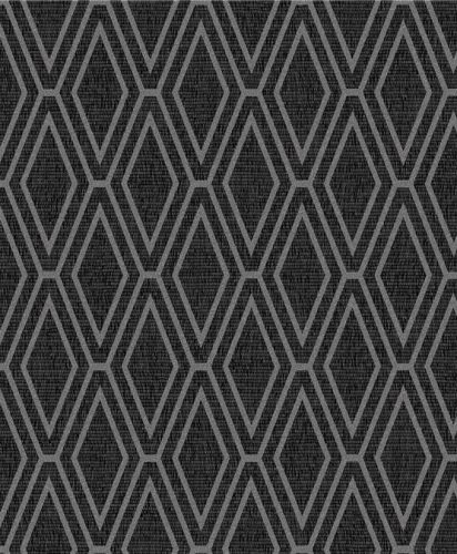 Holden, papír fekete, ezüst színű, geometriai modern, sötét árnyalatú, tapéta