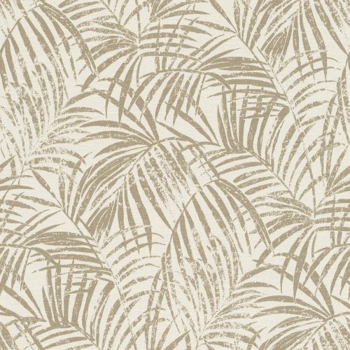 Rasch, vlies, vinyl fehér, beige színű, leveles modern, világos árnyalatú, tapéta