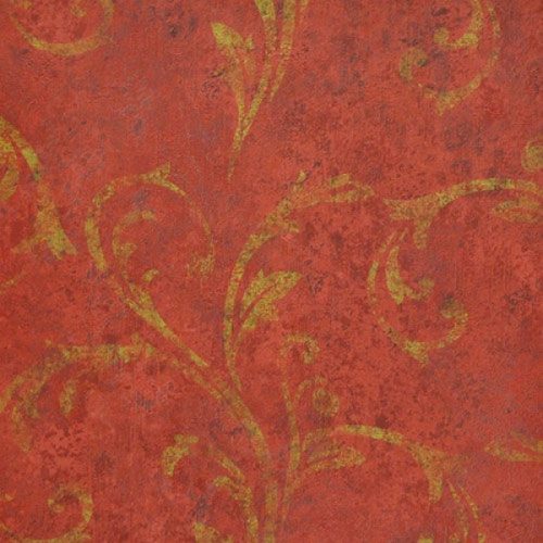Grandeco, vlies, vinyl piros, arany színű, koptatott, barokk modern, közép árnyalatú, tapéta