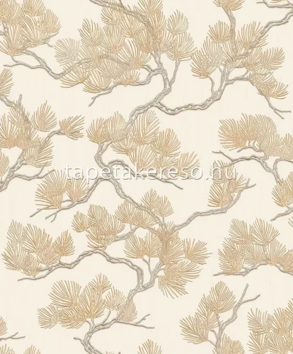 Design ID Wall fabrick vlies, vinyl anyagú beige, barna színű virágos, ágas modern tapéta