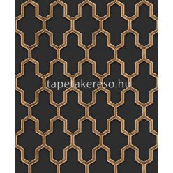   Design ID Wall fabrick vlies, vinyl anyagú fekete, arany színű geometriai modern tapéta