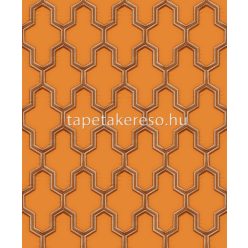   Design ID Wall fabrick vlies, vinyl anyagú narancssárga, barna színű geometriai modern tapéta