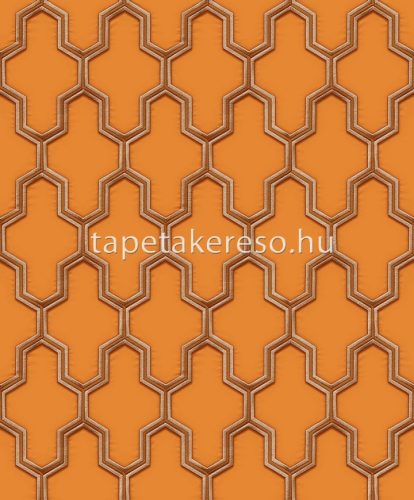 Design ID Wall fabrick vlies, vinyl anyagú narancssárga, barna színű geometriai modern tapéta