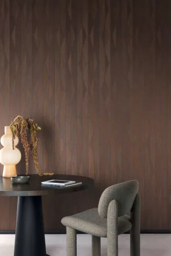 Khroma Mysa vlies anyagú lila, barna színű geometriai modern tapéta