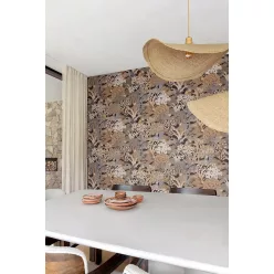   Khroma Amazone vlies anyagú, fekete, barna, beige, lila színű, állatos, fás, Modern tapéta